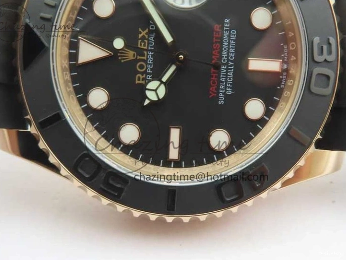 Black on 126655 Black 1:1 Bezel VS3235 Yacht-Master Edition Best Rubber Strap Ceramic RG 3EF 0415